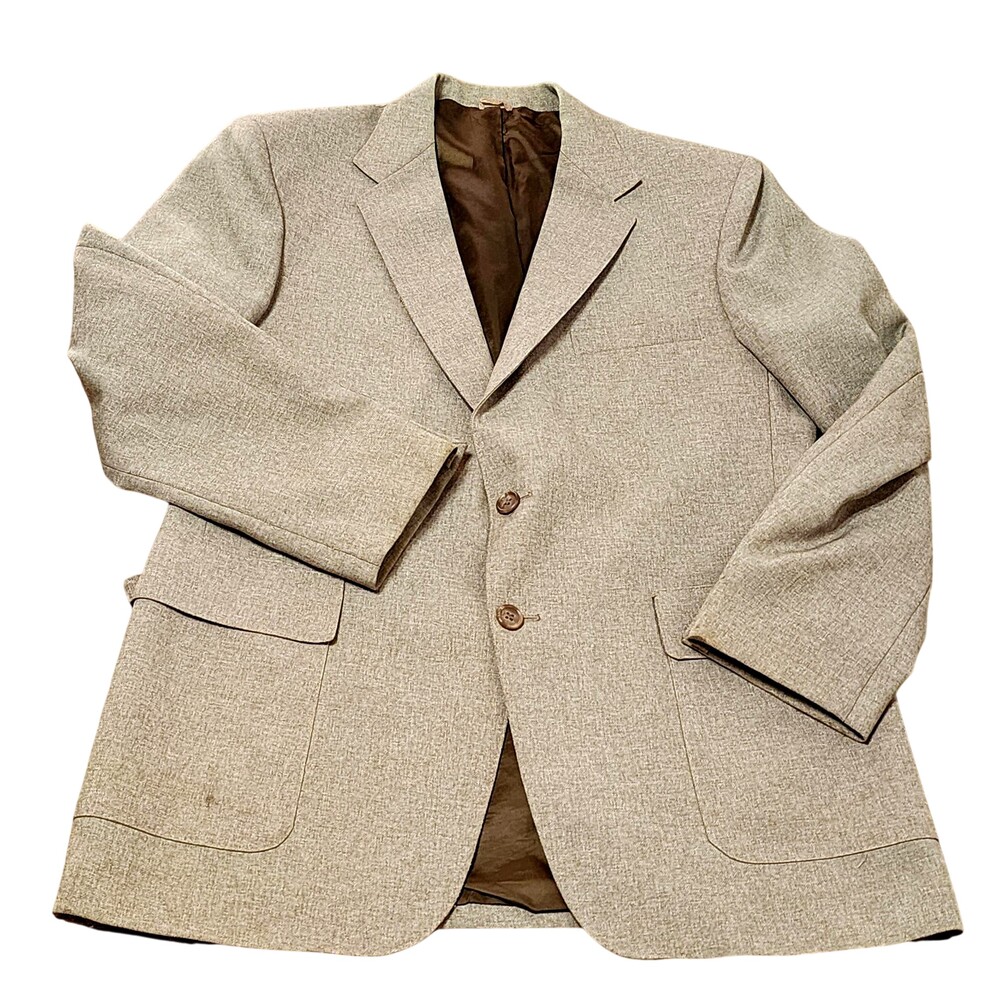 Vintage Levi's Suit Jacket Mens 42 Beige Tweed Action STA-PREST Blazer Classic